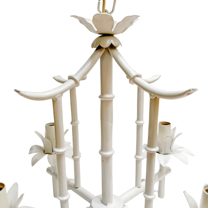 Vintage Italian Faux Bamboo Pagoda Chandelier