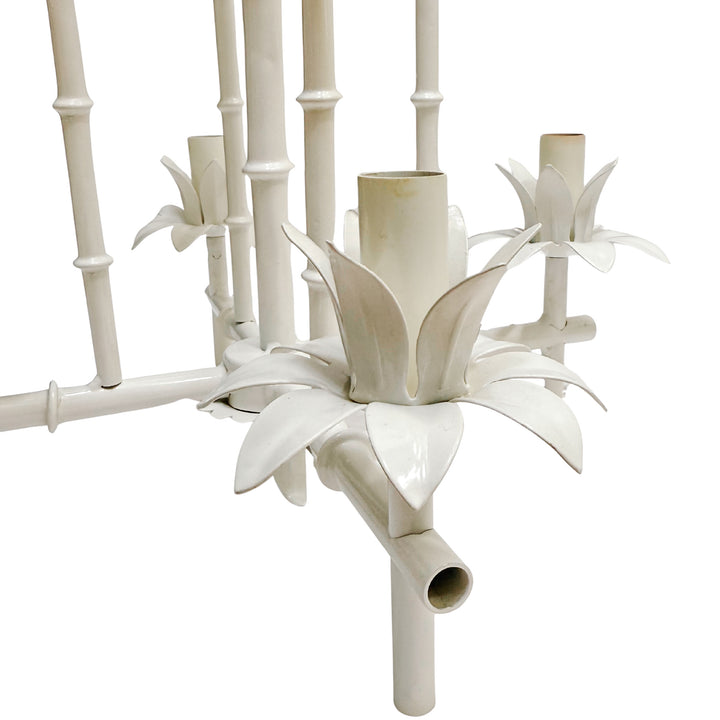 Vintage Italian Faux Bamboo Pagoda Chandelier