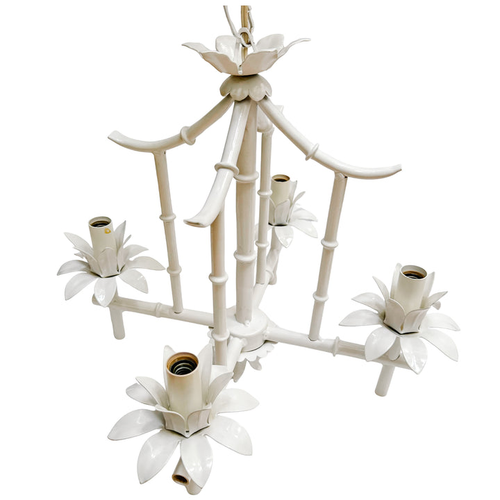 Vintage Italian Faux Bamboo Pagoda Chandelier