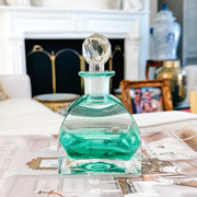 Vintage Italian Green Crystal Perfume Bottle