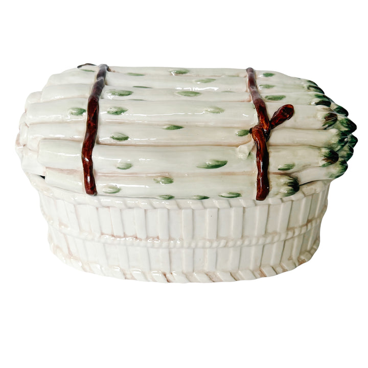 Vintage Italian Majolica Asparagus Lidded Tureen by Meiselman