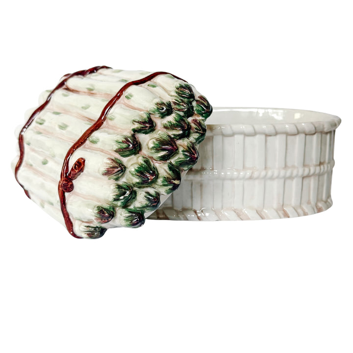 Vintage Italian Majolica Asparagus Lidded Tureen by Meiselman