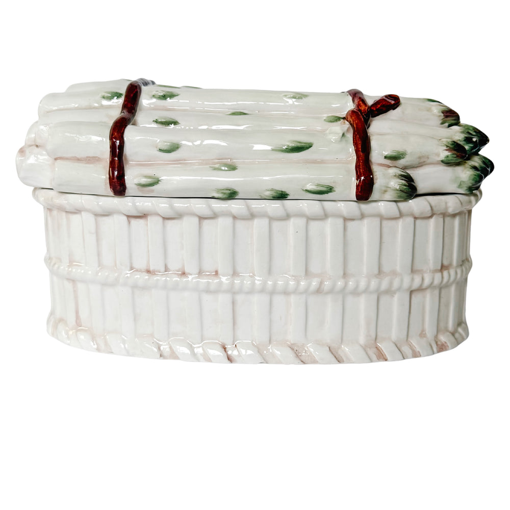 Vintage Italian Majolica Asparagus Lidded Tureen by Meiselman