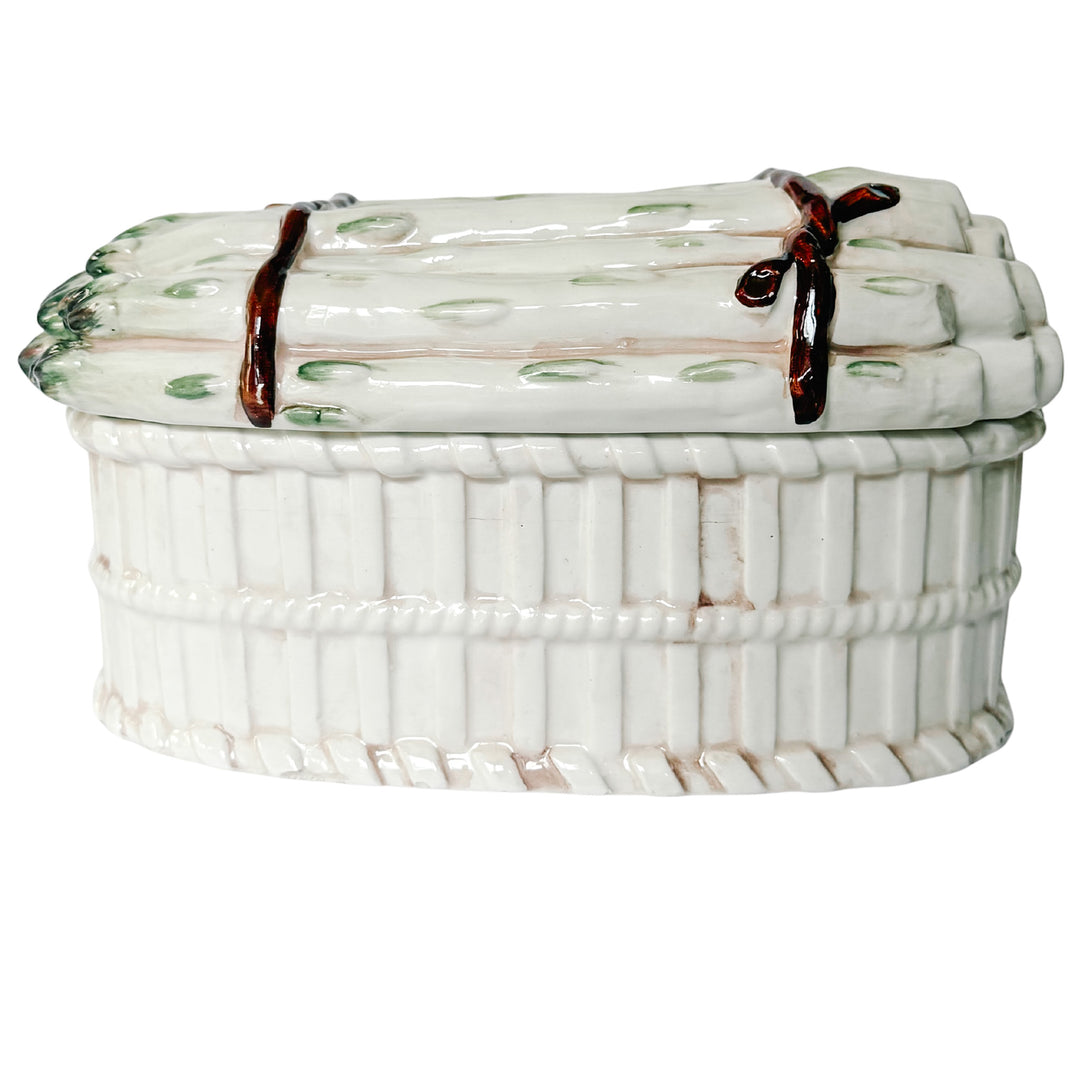 Vintage Italian Majolica Asparagus Lidded Tureen by Meiselman