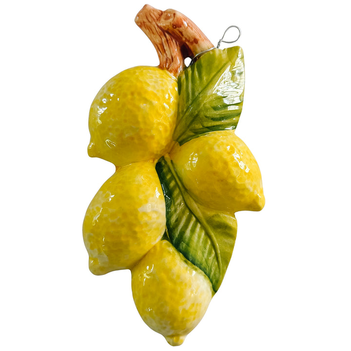 Vintage-Style Italian Majolica Lemon Wall Plaques by Bassano Del Grappa Ceramiche