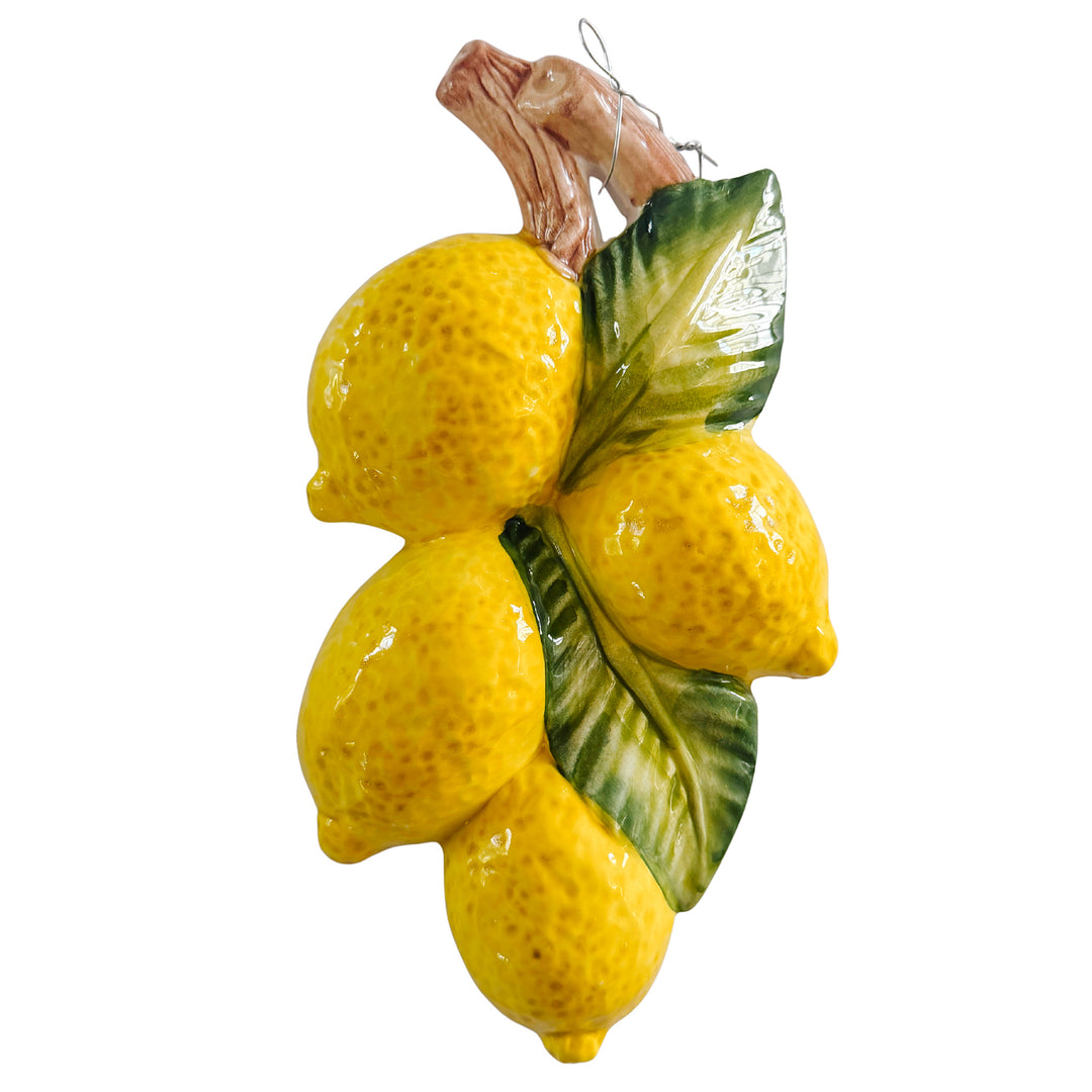 Vintage-Style Italian Majolica Lemon Wall Plaques by Bassano Del Grappa Ceramiche
