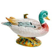 Vintage Italian Mallard Duck Tureen With Ladle