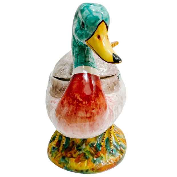 Vintage Italian Mallard Duck Tureen With Ladle