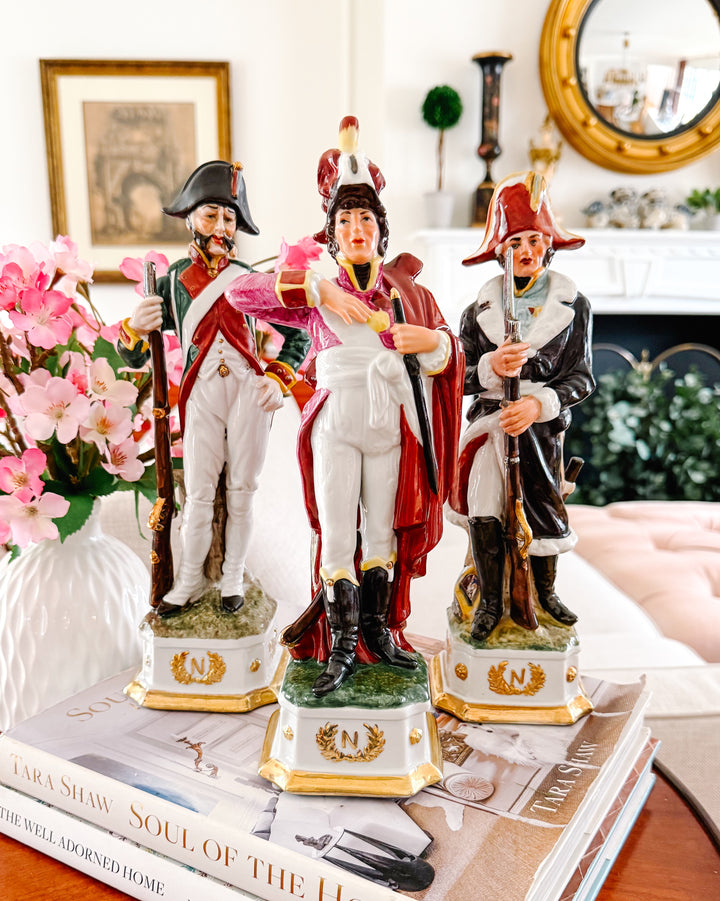 Vintage Italian Porcelain Napoleonic Soldier Figurines by Di Pietro
