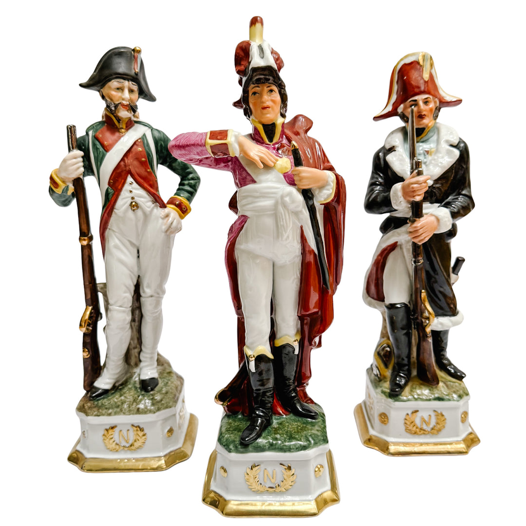 Vintage Italian Porcelain Napoleonic Soldier Figurines by Di Pietro