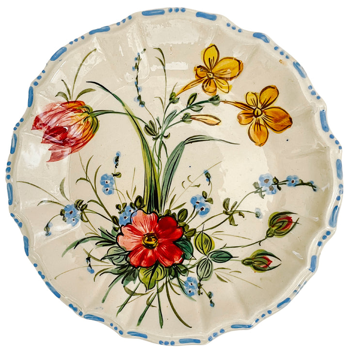 Vintage Italian Renaissance Majolica Floral Plate