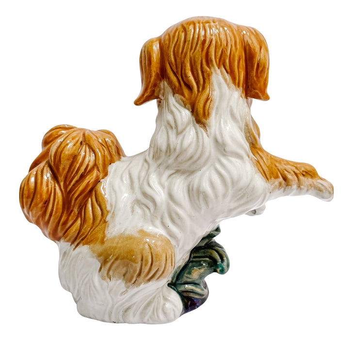 Vintage Continental Terracotta Cavalier King Charles Spaniel Dog Figurines