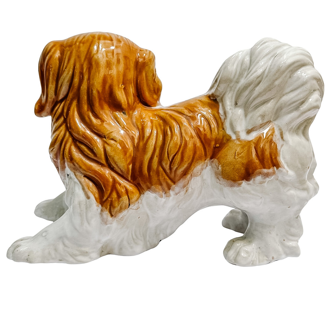 Vintage Continental Terracotta Cavalier King Charles Spaniel Dog Figurines