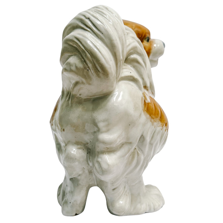 Vintage Continental Terracotta Cavalier King Charles Spaniel Dog Figurines