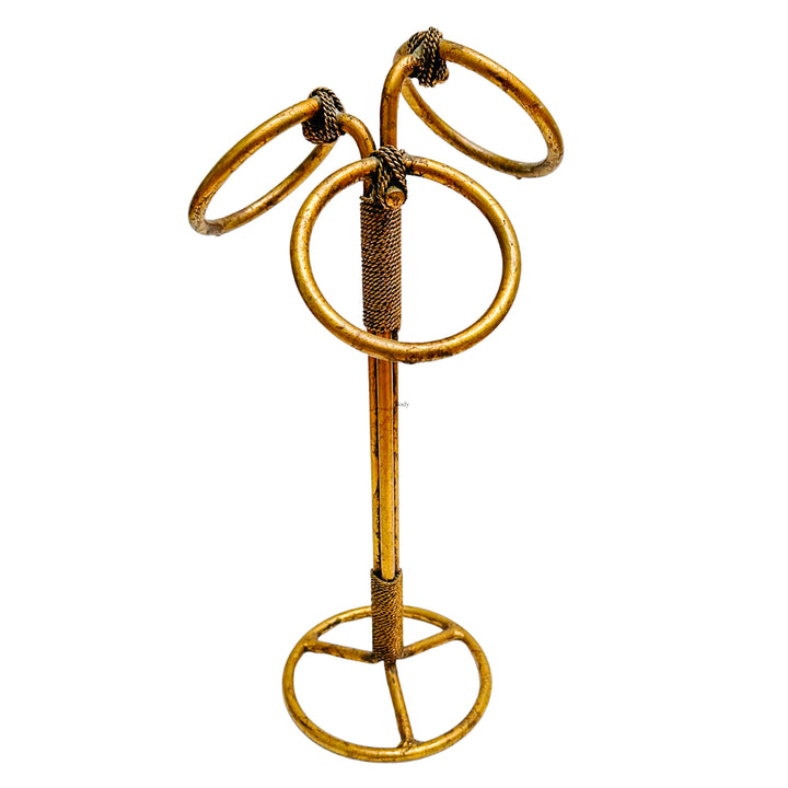 Vintage Italian Tole Gilt Rope Three Ring Towel Holder