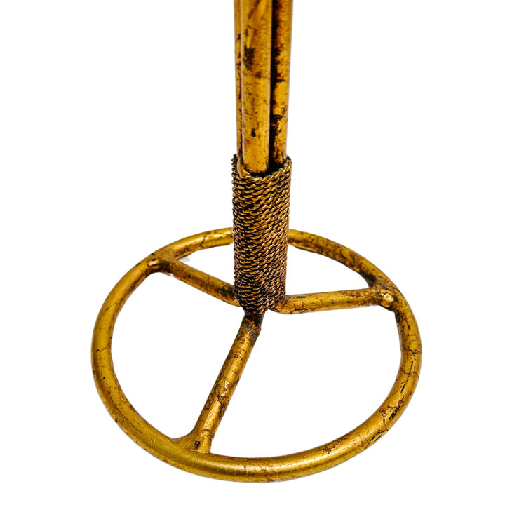 Vintage Italian Tole Gilt Rope Three Ring Towel Holder