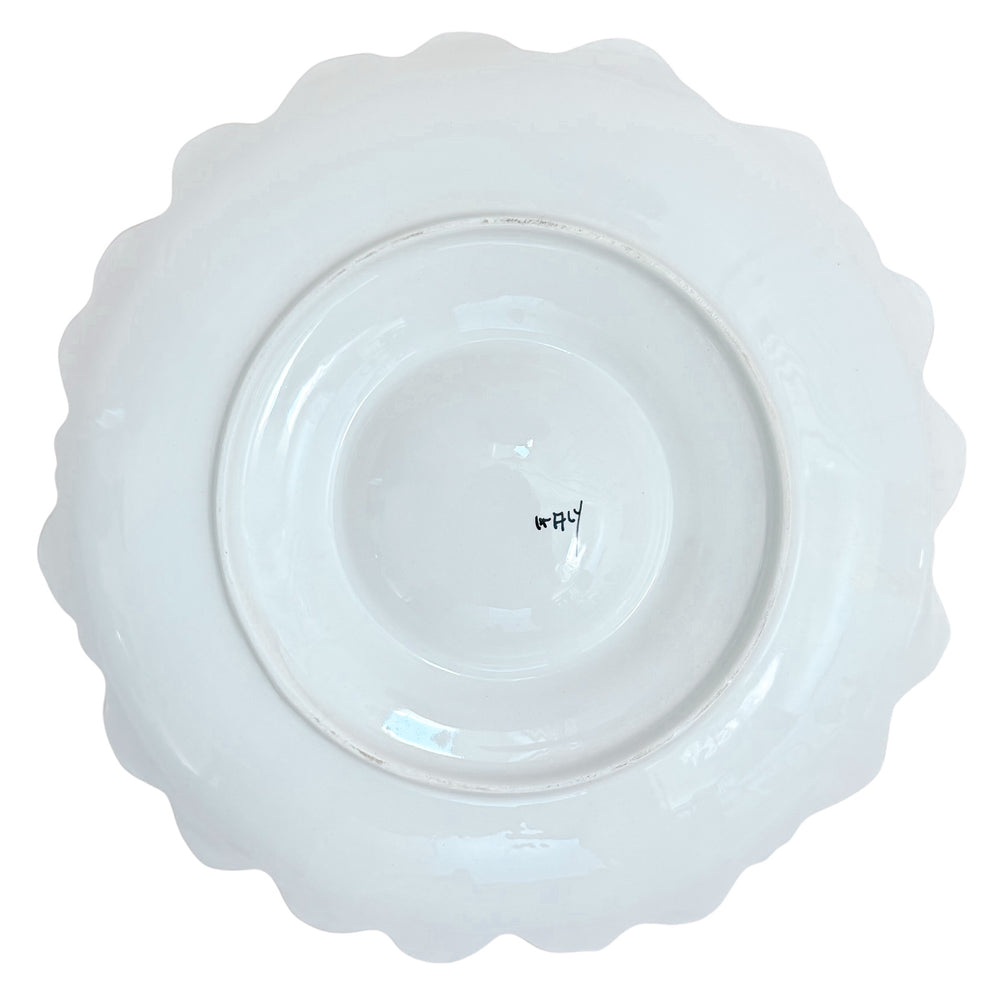 Vintage Italian White Ceramic Artichoke Flower Sectional Serving Platter