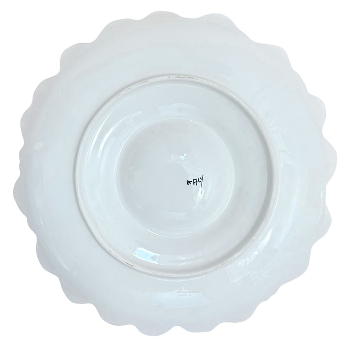 Vintage Italian White Ceramic Artichoke Flower Sectional Serving Platter
