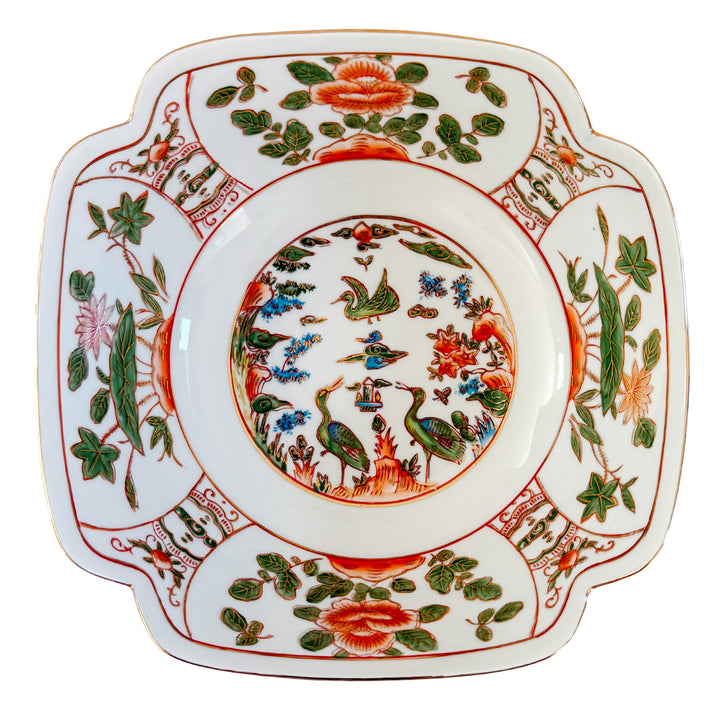 Vintage Japanese Hand-Painted Bowl With Pond Scene