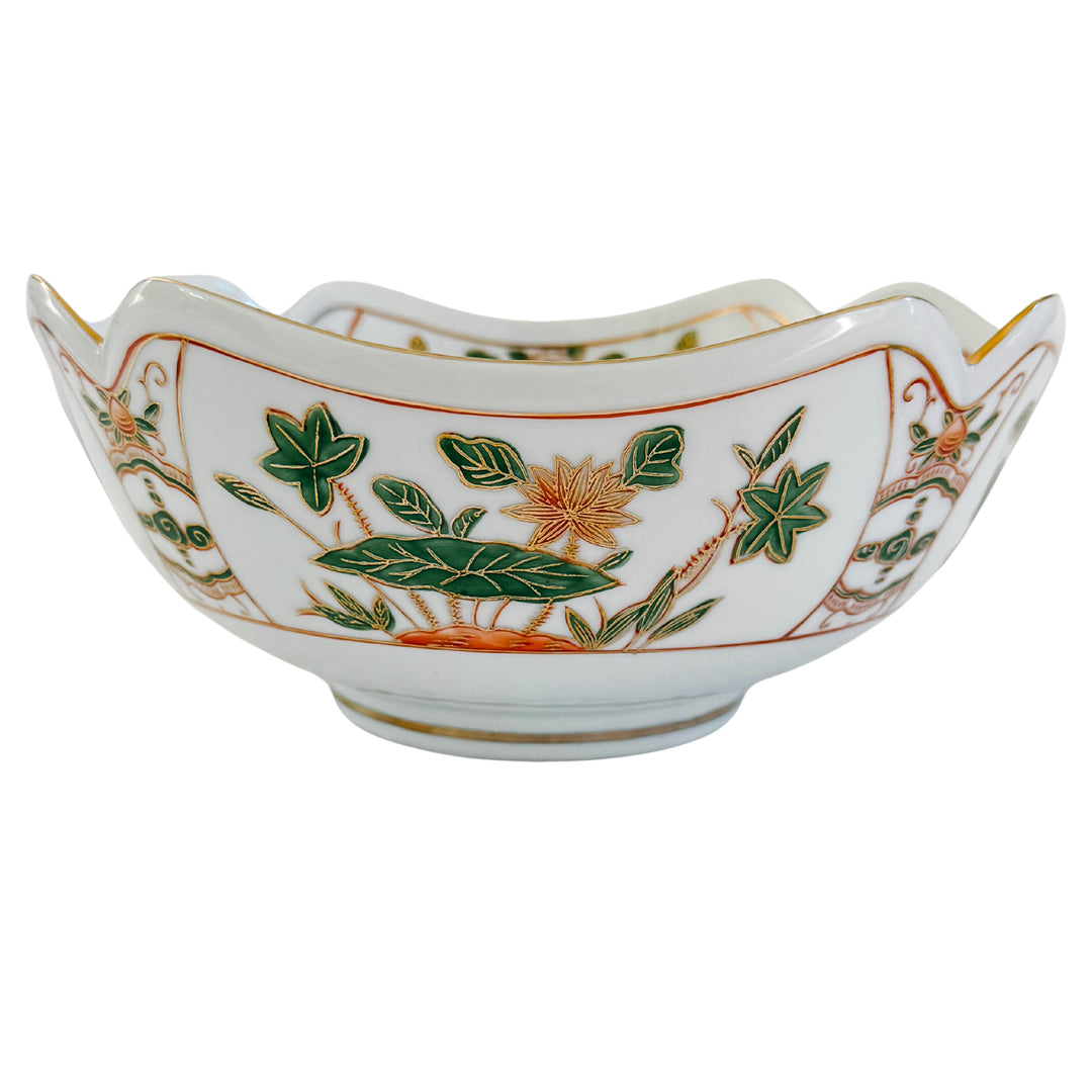 Vintage Japanese Hand-Painted Bowl With Pond Scene