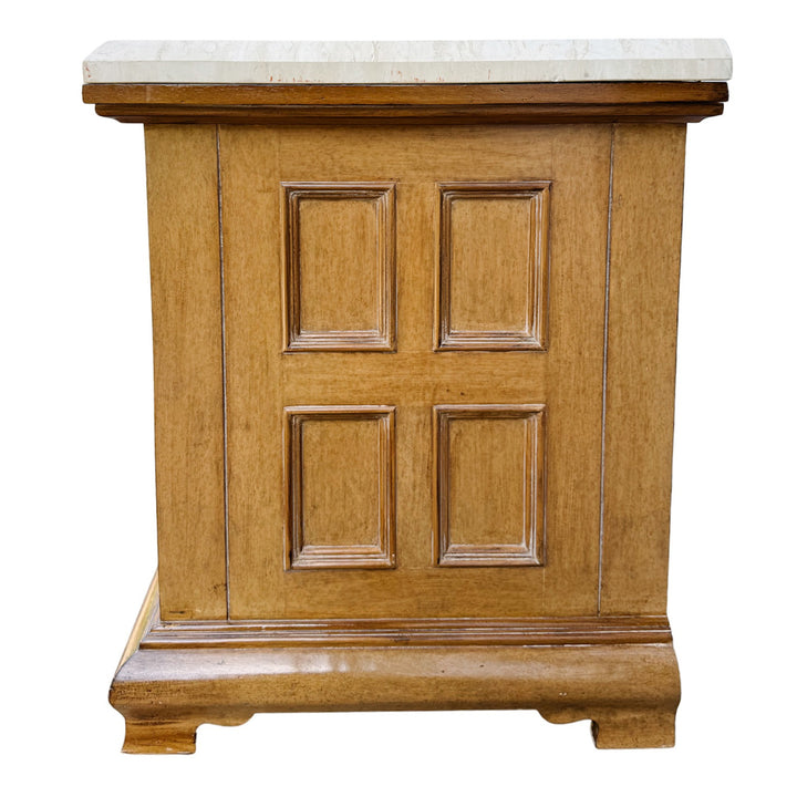 Kreiss Collection Neoclassical Style Travertine Top Commode or Chest of Drawers
