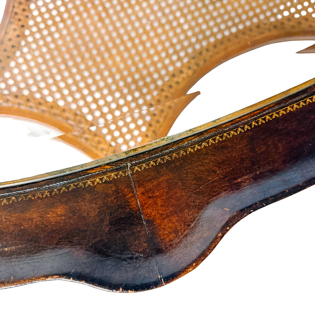 Large English Regency Style Faux-Bamboo Coffee Table With Caned Tier & Gilt Lion Paw Feet by Maitland-Smith