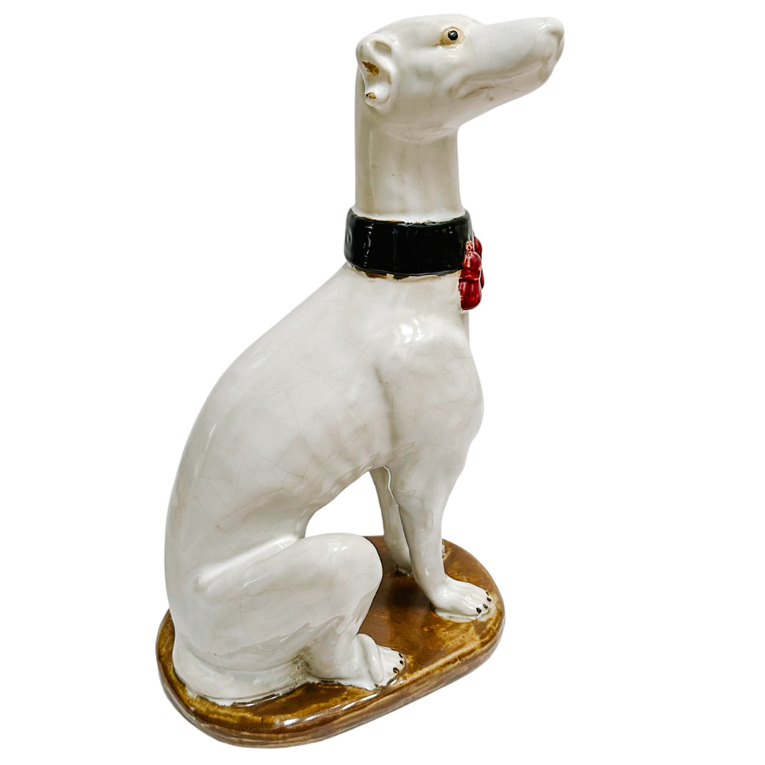Vintage Large Hollywood Regency Style Pottery Whippets (4)