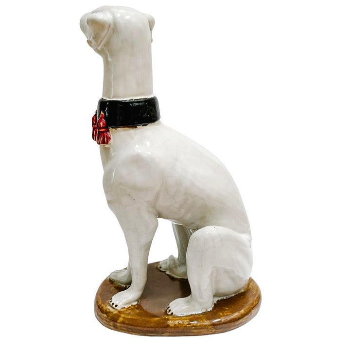 Vintage Large Hollywood Regency Style Pottery Whippets (4)