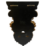 Vintage Large Wall Sconce Shelf Black & Gold Leaf