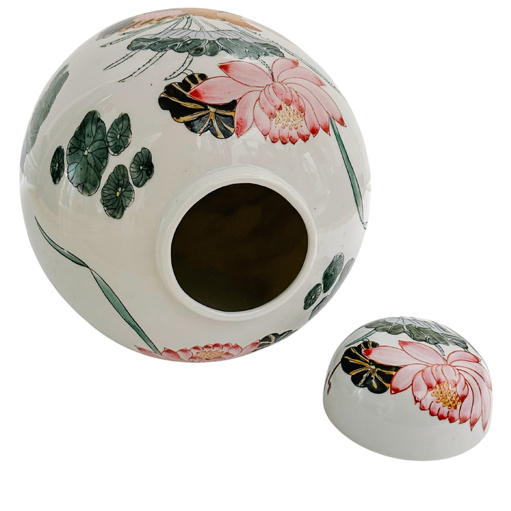 Vintage Mandarin Ducks Ginger Jar