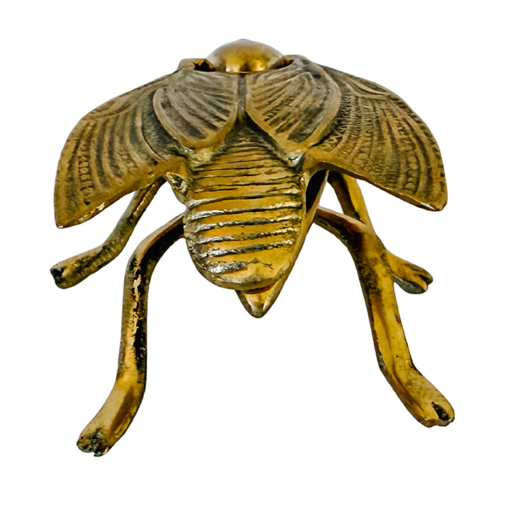 Vintage Mid-Century Brass Fly Ashtray & Hinged Trinket Box
