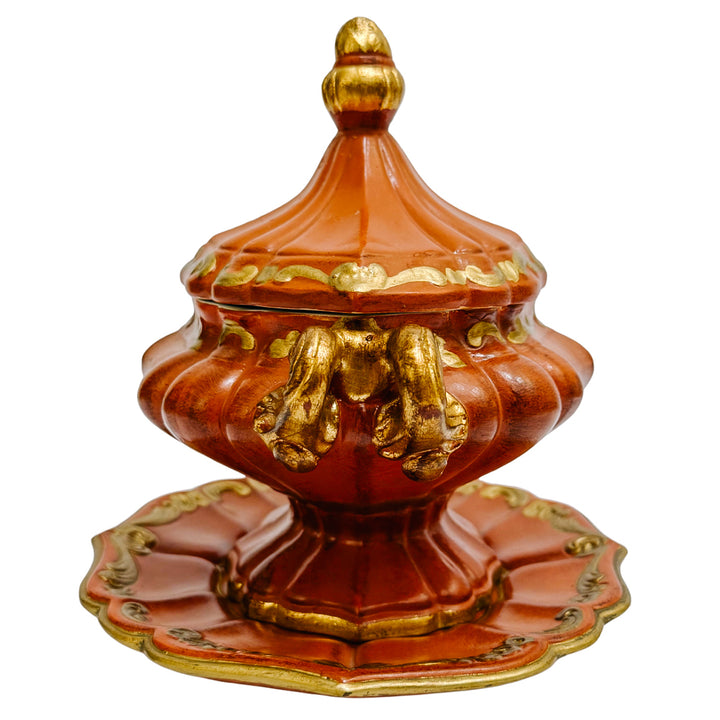 Vintage Mid-Century Italian Gilt Terracotta Tureen & Underplate