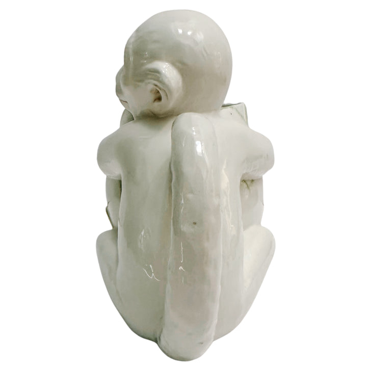 Vintage Mottahedeh Italian White Capuchin Monkey Pitcher