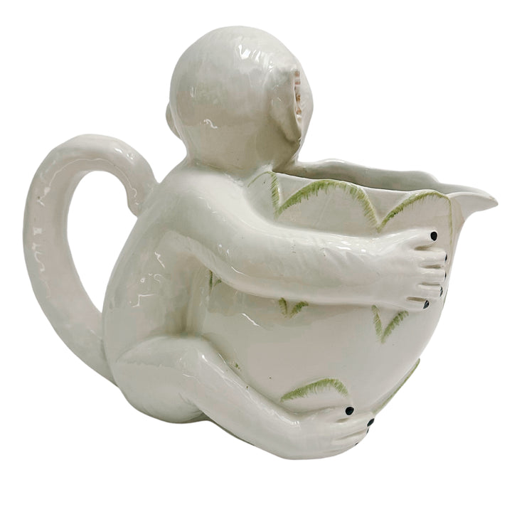 Vintage Mottahedeh Italian White Capuchin Monkey Pitcher
