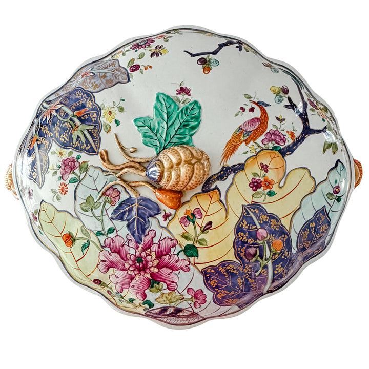 Vintage Mottahedeh Tobacco Leaf Tureen With Underplate