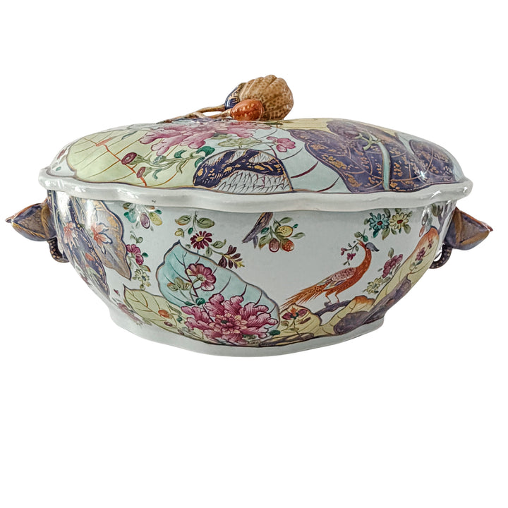 Vintage Mottahedeh Tobacco Leaf Tureen With Underplate