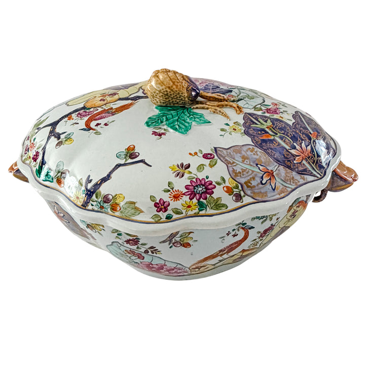 Vintage Mottahedeh Tobacco Leaf Tureen With Underplate