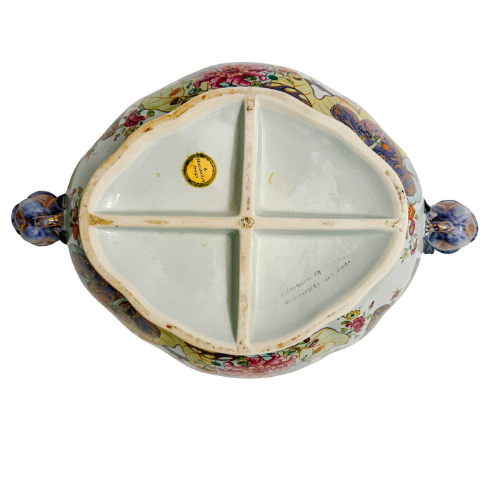 Vintage Mottahedeh Tobacco Leaf Tureen With Underplate