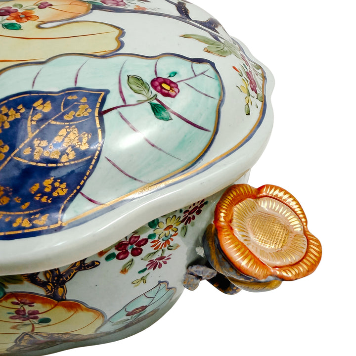 Vintage Mottahedeh Tobacco Leaf Tureen With Underplate