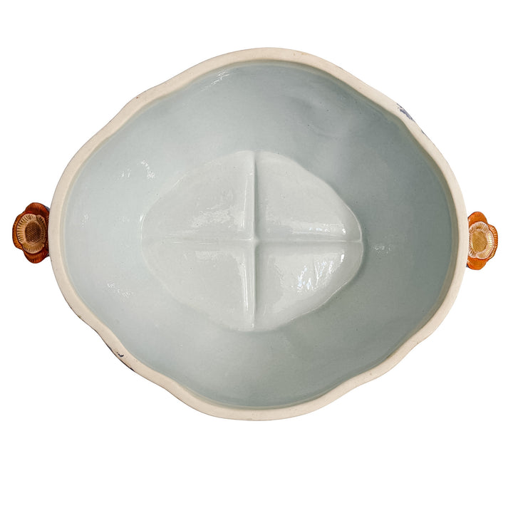 Vintage Mottahedeh Tobacco Leaf Tureen With Underplate