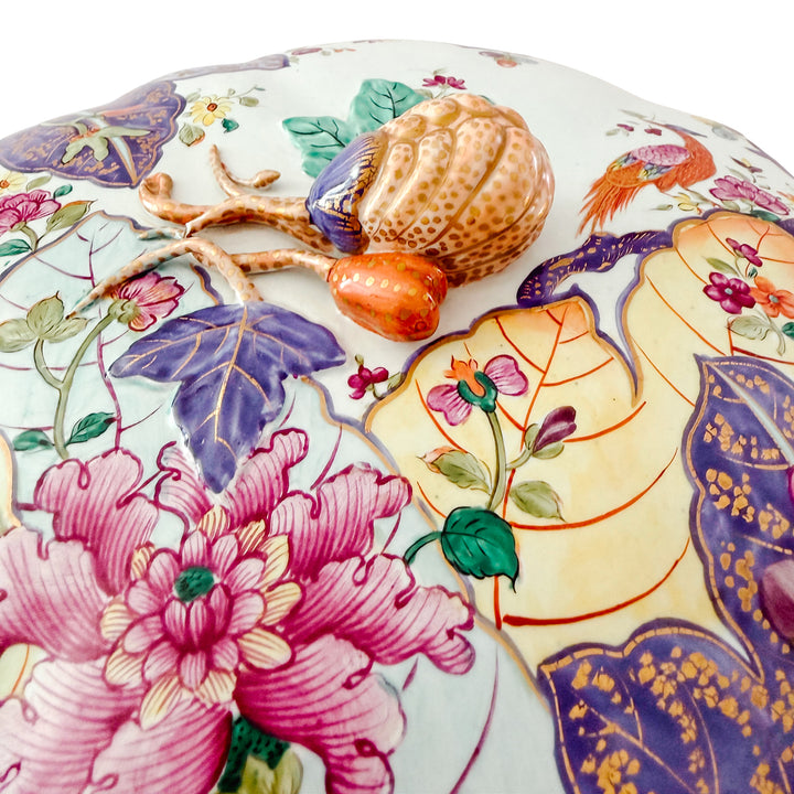 Vintage Mottahedeh Tobacco Leaf Tureen With Underplate