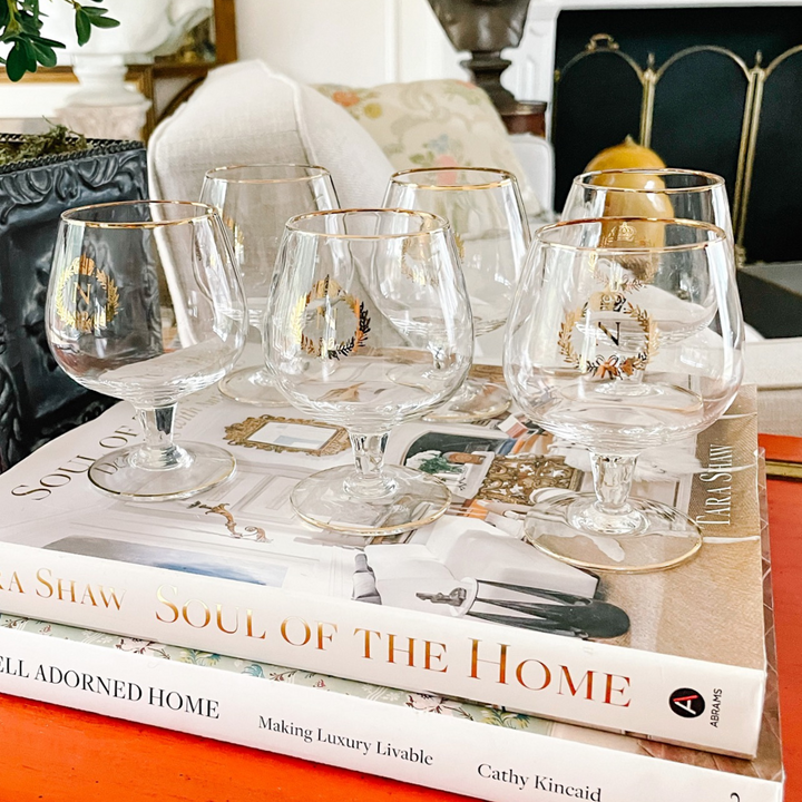 Vintage Napoleonic Brandy Snifter Glasses
