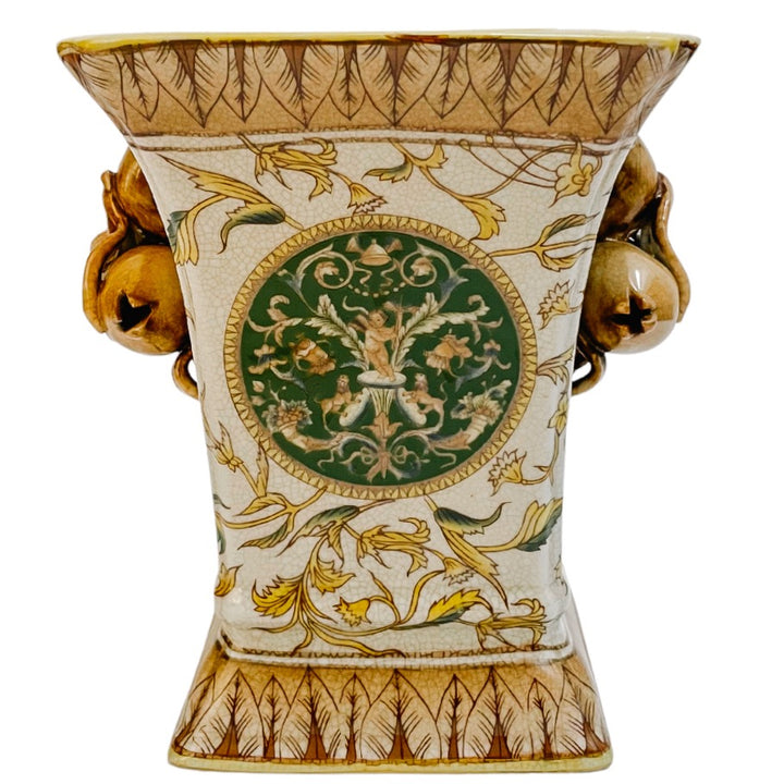 Vintage Neoclassical Cachepot With Pomegranate Handles