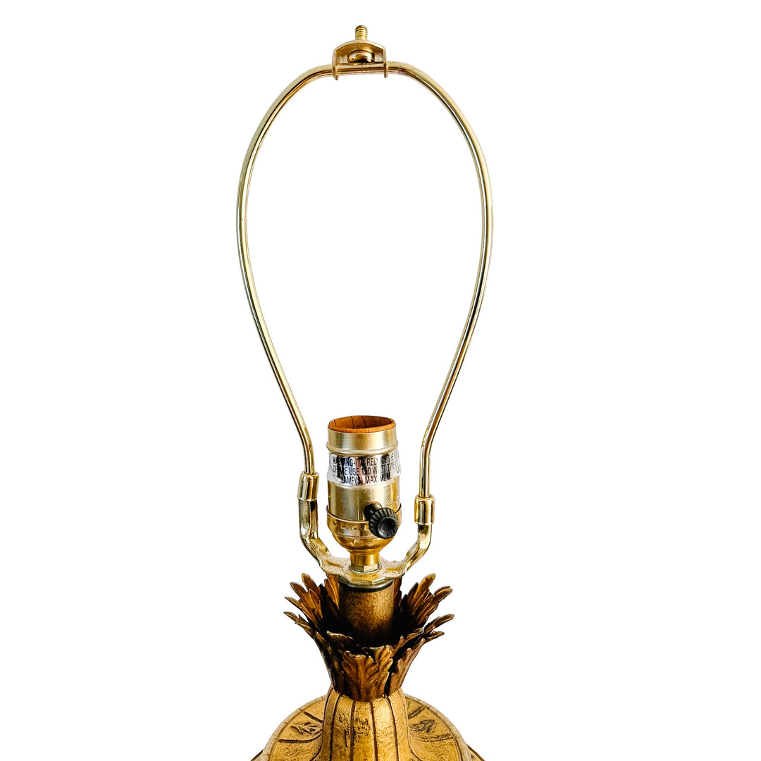 Vintage Neoclassical Crackle Glazed Urn Table Lamps With Medallions