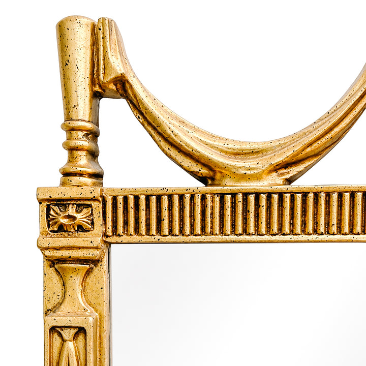 Vintage Neoclassical Giltwood Wall Mirror With Urn Pediment