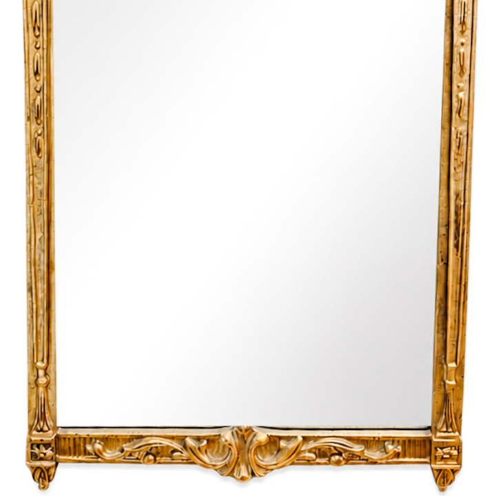 Vintage Neoclassical Giltwood Wall Mirror With Urn Pediment