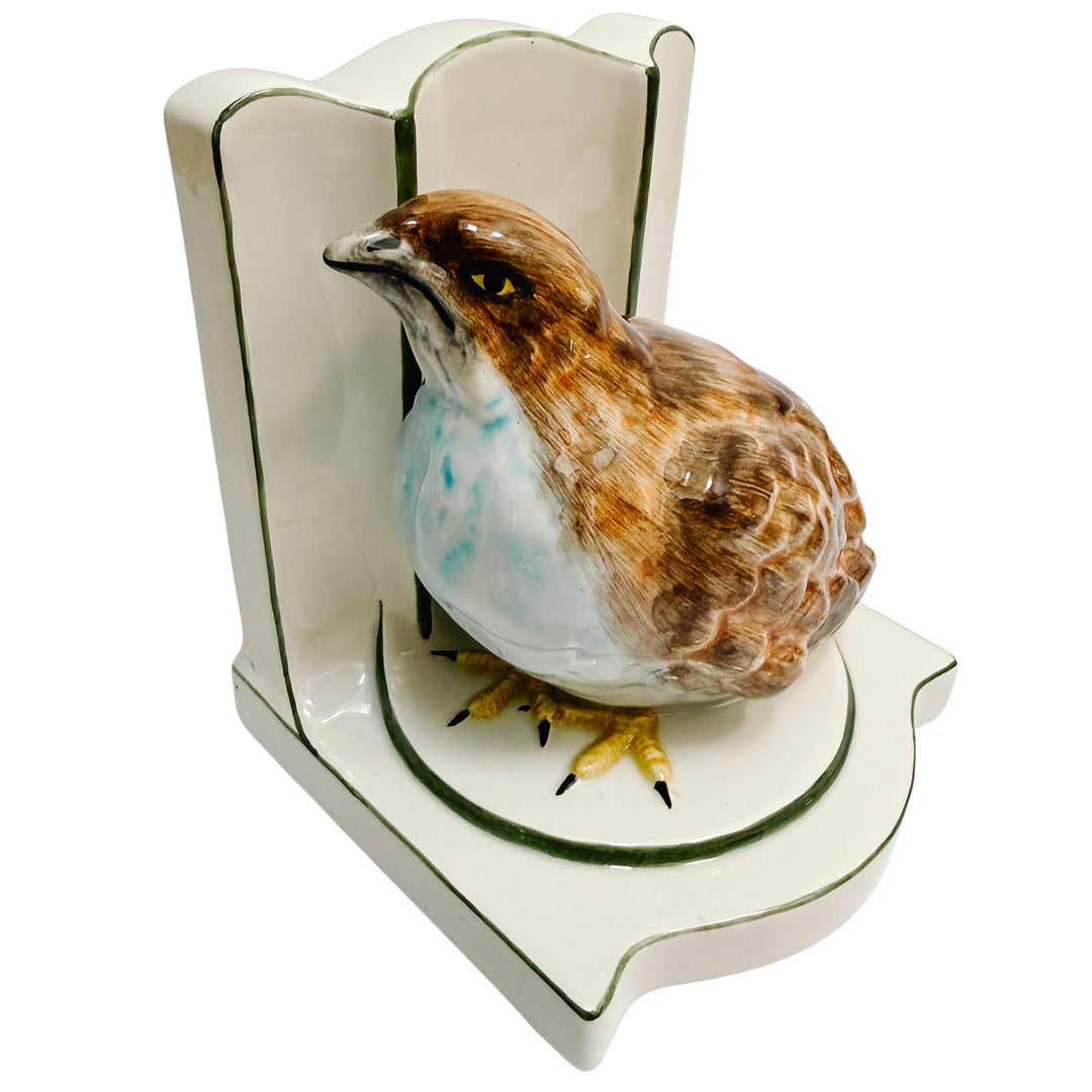 Vintage Nora Fenton Italian Porcelain Quail Bookends