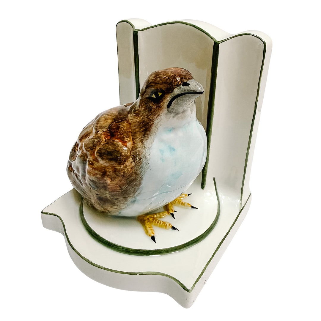 Vintage Nora Fenton Italian Porcelain Quail Bookends