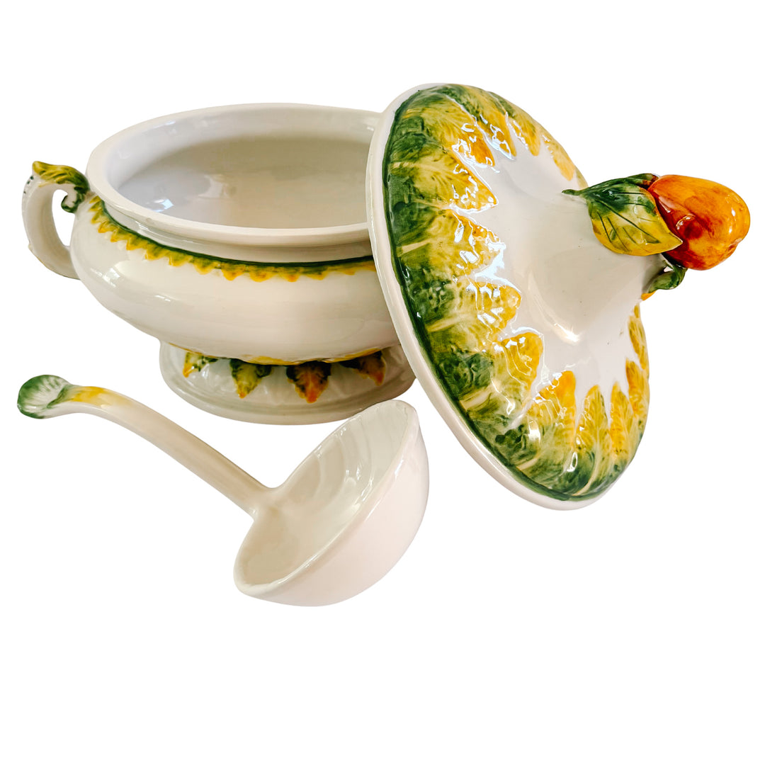 Vintage Nove Italy Lidded Soup Tureen With Ladle