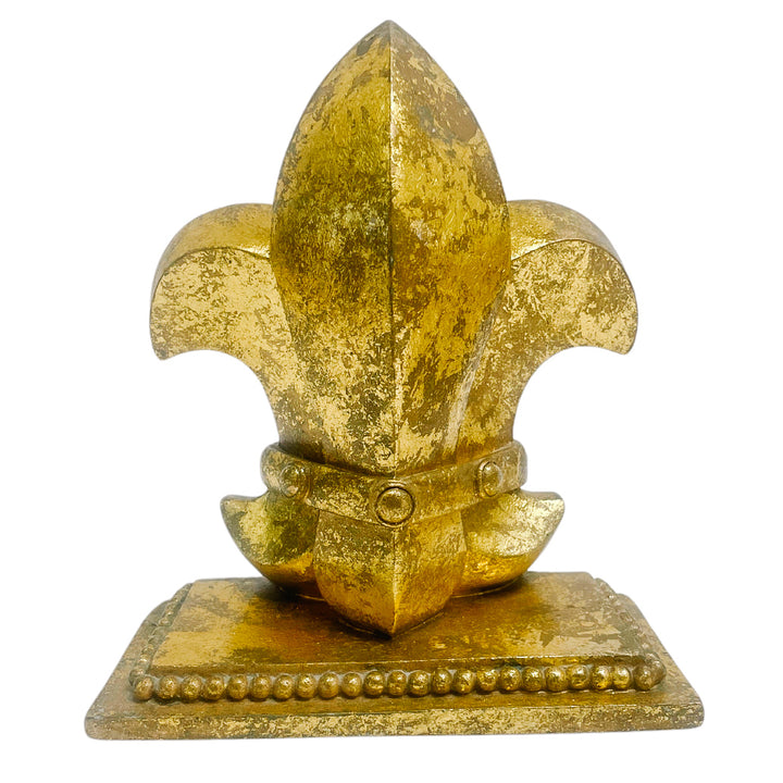Vintage Pair Of Gold Fleur De Lis Bookends